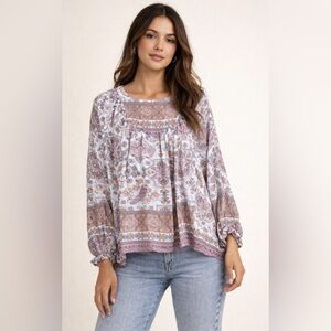 Anthropologie Top Blouse Floral 100% Silk